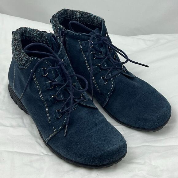 Propet Women’s Size 8 Blue Delaney Suede Ankle Booties Zip Up Comfort Shoes - Picture 1 of 11